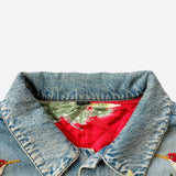 Gucci Blue DIY Custom Embroidered Patch Denim Jacket