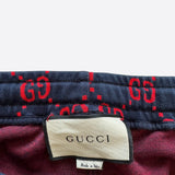 Gucci Navy & Red GG Monogram Jacquard Shorts