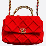 Chanel Red Large Jersey Maxi 19 Flap Bag