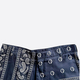 Dior Cactus Jack Navy & White Diamond Bandana Print Silk Shorts