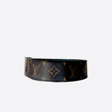 Louis Vuitton Brown Monogram Silver Buckle Belt