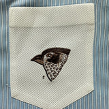 Gucci Blue & White Bird Embroidered Button Up Shirt