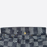 Louis Vuitton Navy Distorted Damier Print Jeans