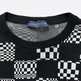 Louis Vuitton Black & White Distorted Damier Sweater