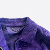 Louis Vuitton Purple Embossed Monogram Suede Workwear Jacket