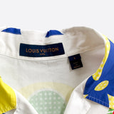 Louis Vuitton White Multicolor Flower Monogram Button Up Shirt