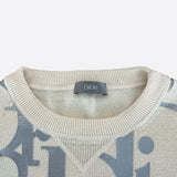 Dior Beige & Silver Reflective Oblique Wool Sweater