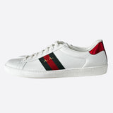 Gucci White Green & Red Striped Ace Sneaker