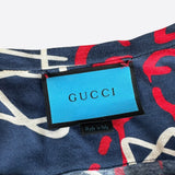 Gucci Navy Gucci Ghost Monogram T-Shirt