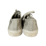 Prada Olive Triangle Logo Canvas Sneakers - Morely TrendsPrada Type here:)