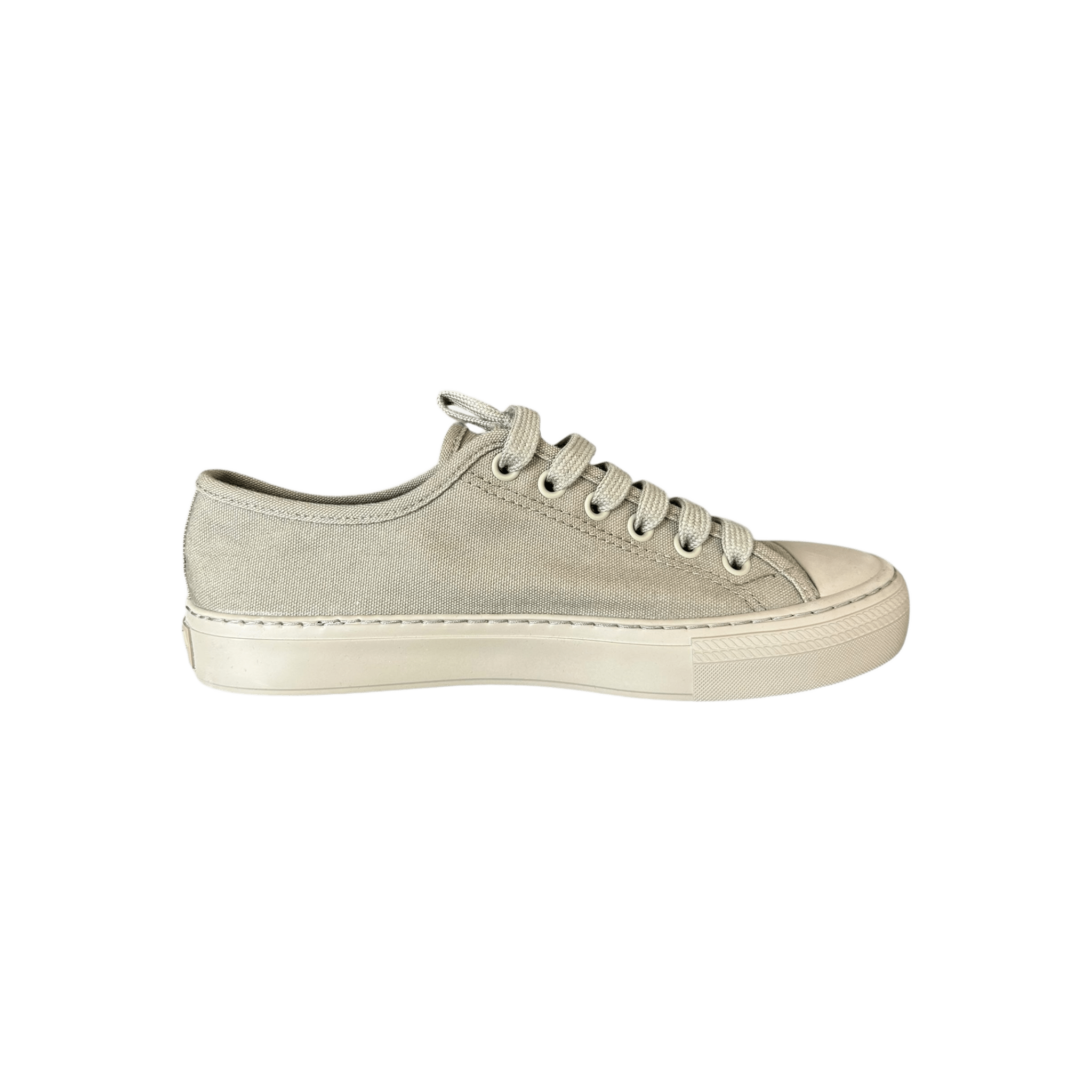 Prada Olive Triangle Logo Canvas Sneakers - Morely TrendsPrada Type here:)