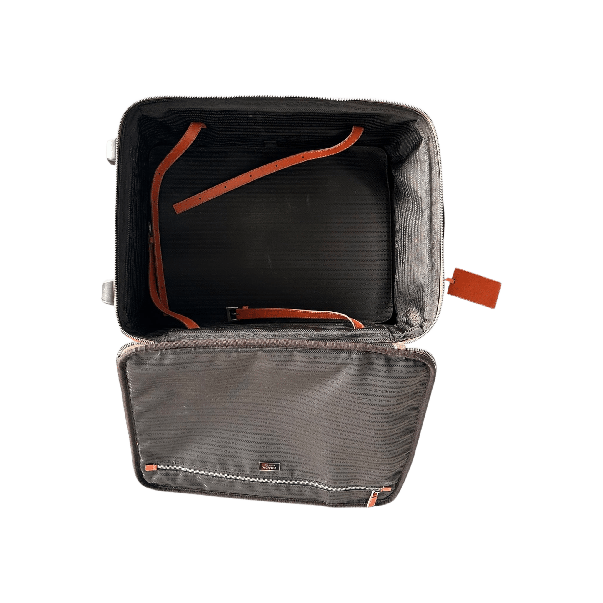 Prada Orange Saffiano Carry - On Suitcase - Morely TrendsPrada Type here:)
