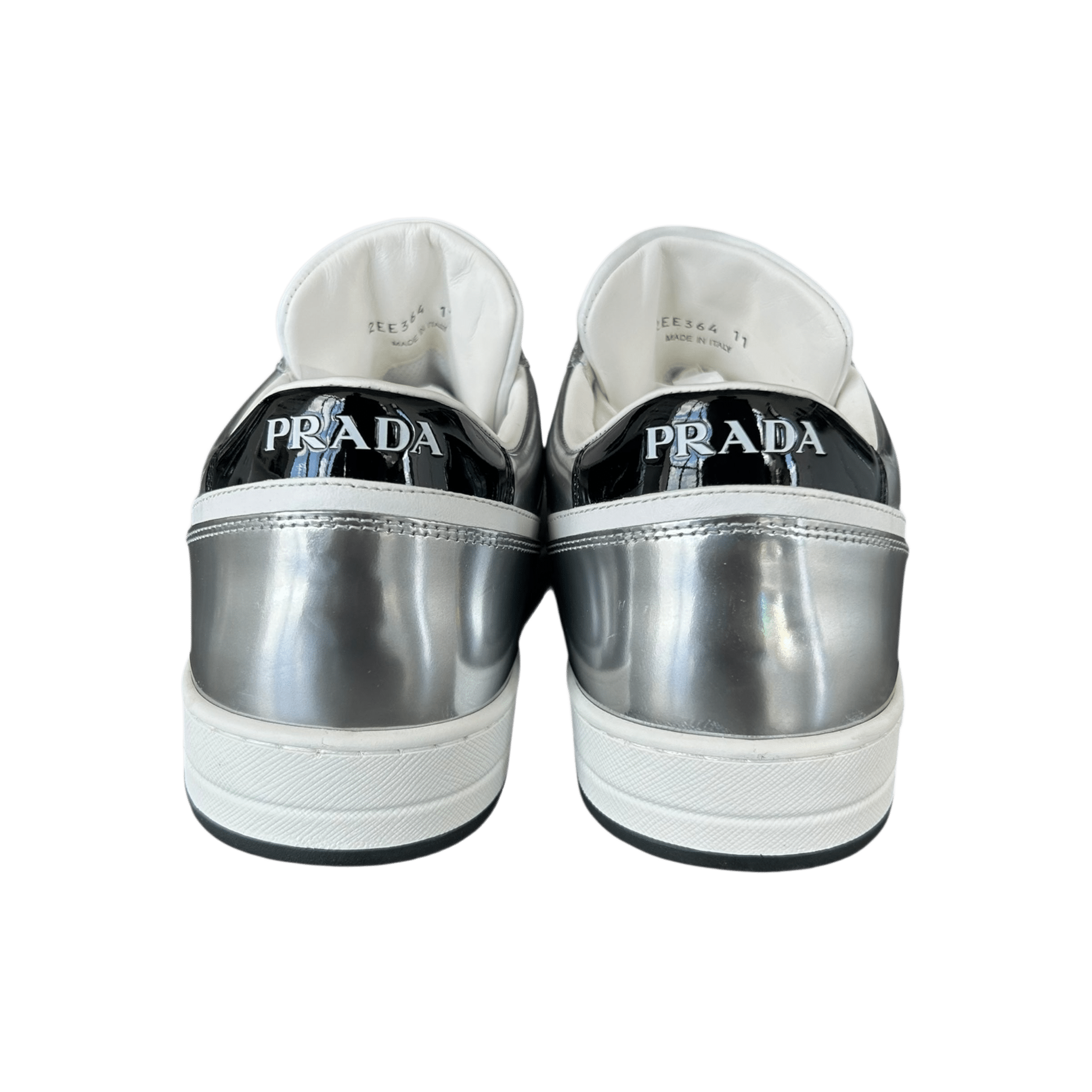 Prada White & Silver Downtown Sneakers - Morely TrendsPrada Type here:)