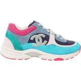 Chanel Multi Colour Suede and Nylon CC Low Top Trainers