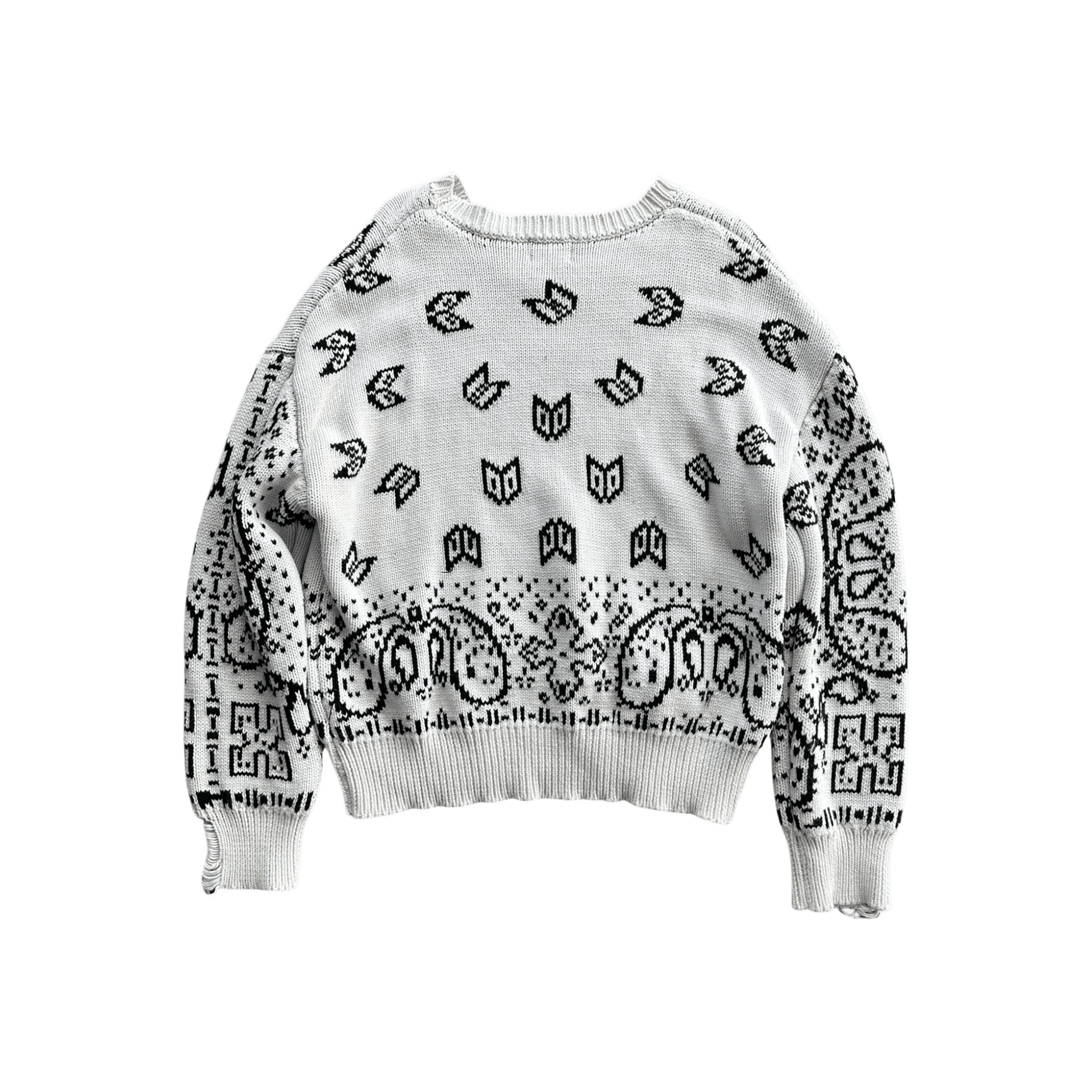 Rhude White & Black Paisley Knitted Sweater - Morely TrendsRhude Type here:)