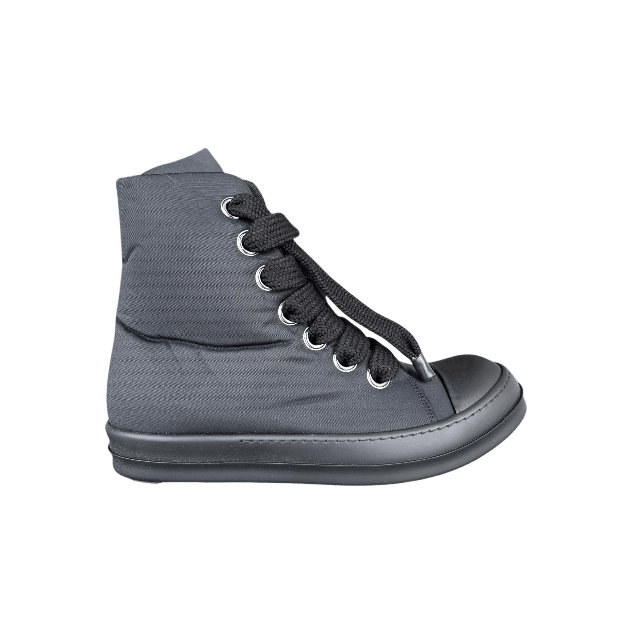 Rick Owens Black Jumbo Lace High Top Puffer Sneakers - Morely TrendsRick Owens Type here:)