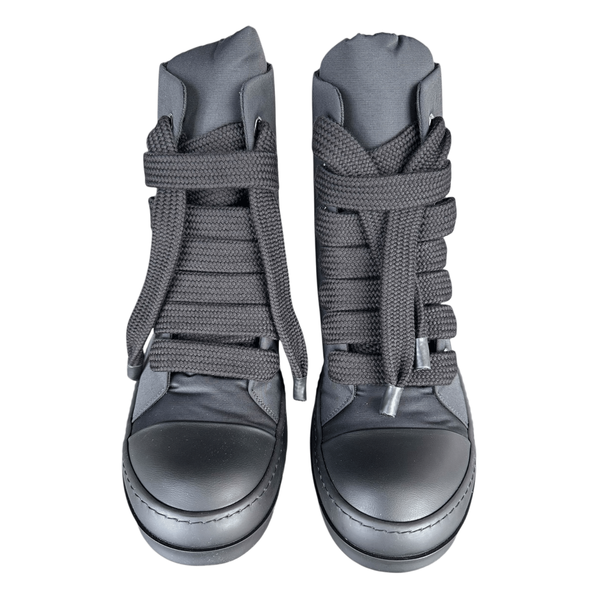 Rick Owens Black Jumbo Lace High Top Puffer Sneakers - Morely TrendsRick Owens Type here:)