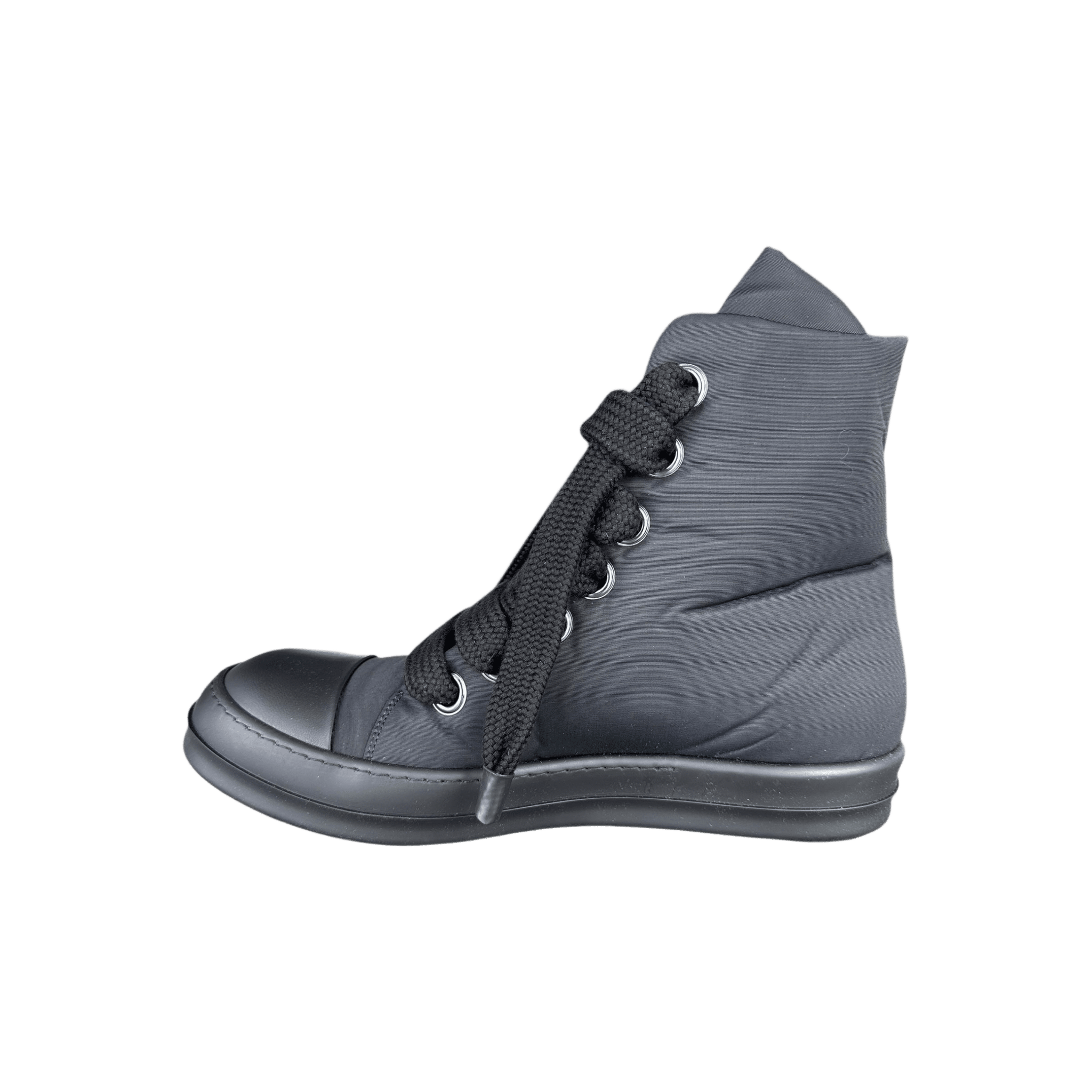 Rick Owens Black Jumbo Lace High Top Puffer Sneakers - Morely TrendsRick Owens Type here:)