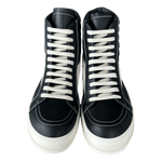 Rick Owens Black & White Leather Vintage High Top Sneakers - Morely TrendsRick Owens Type here:)