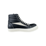 Rick Owens Black & White Leather Vintage High Top Sneakers - Morely TrendsRick Owens Type here:)