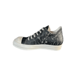 Rick Owens Black & White Washed Foil Low Top Sneakers - Morely TrendsRick Owens Type here:)