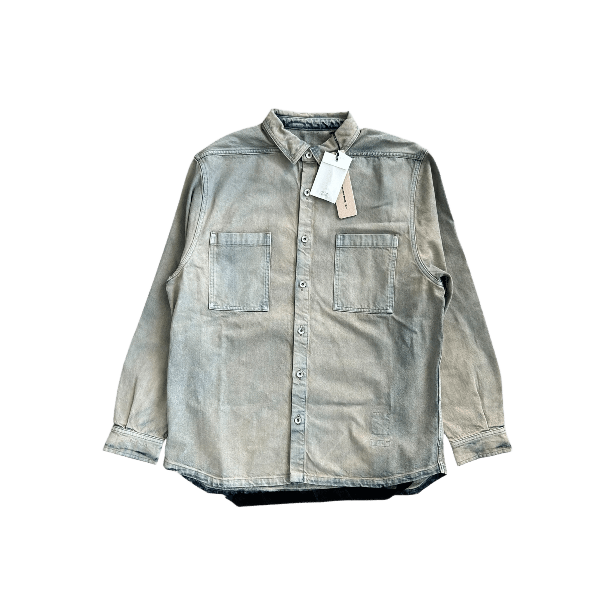 Rick Owens Blue Denim Button Up Overshirt - Morely TrendsRick Owens Type here:)