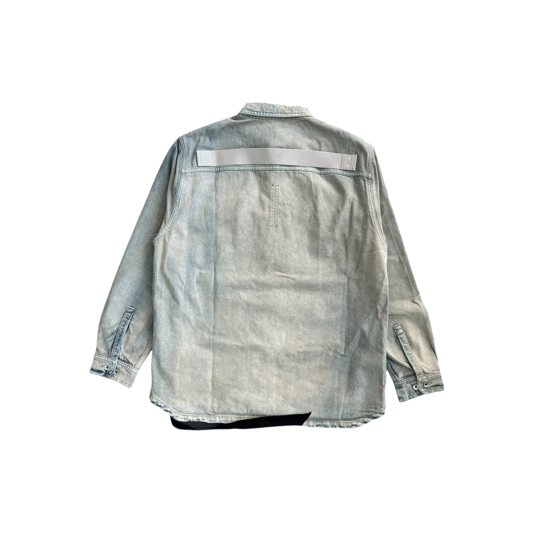 Rick Owens Blue Denim Button Up Overshirt - Morely TrendsRick Owens Type here:)