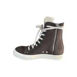 Rick Owens Brown & White High Top Sneakers - Morely TrendsRick Owens Type here:)