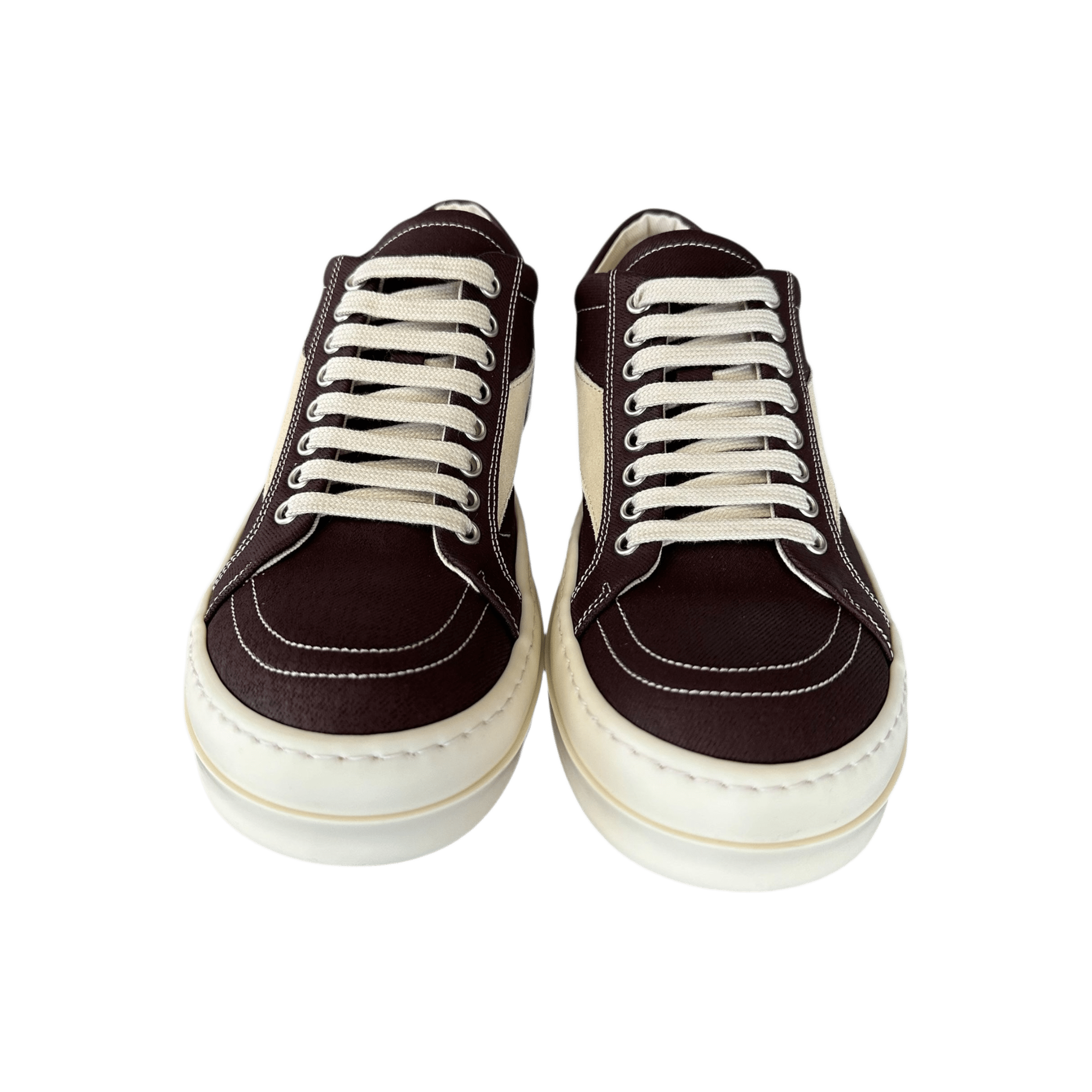 Rick Owens Brown & White Vintage Low Top Sneakers - Morely TrendsRick Owens Type here:)