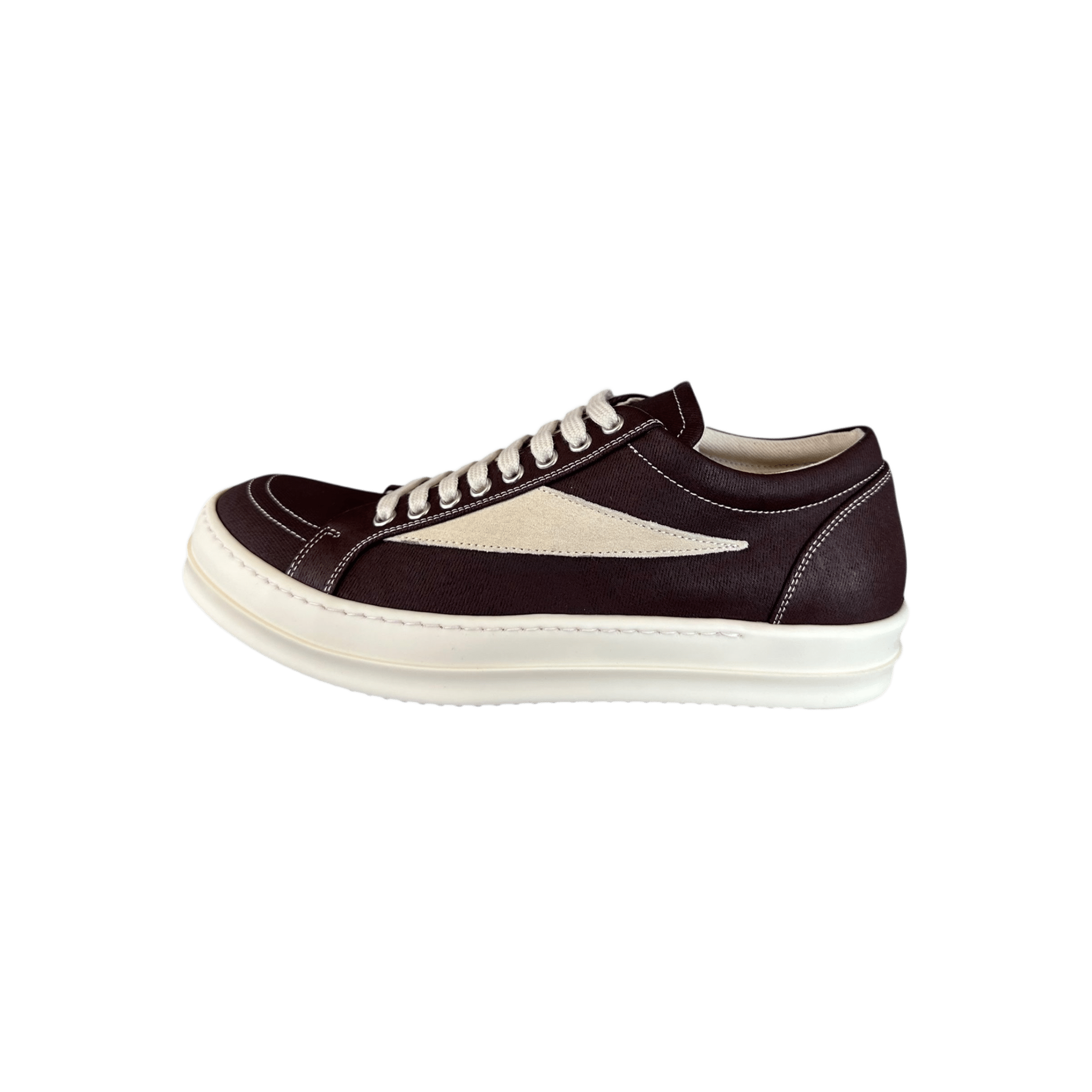 Rick Owens Brown & White Vintage Low Top Sneakers - Morely TrendsRick Owens Type here:)