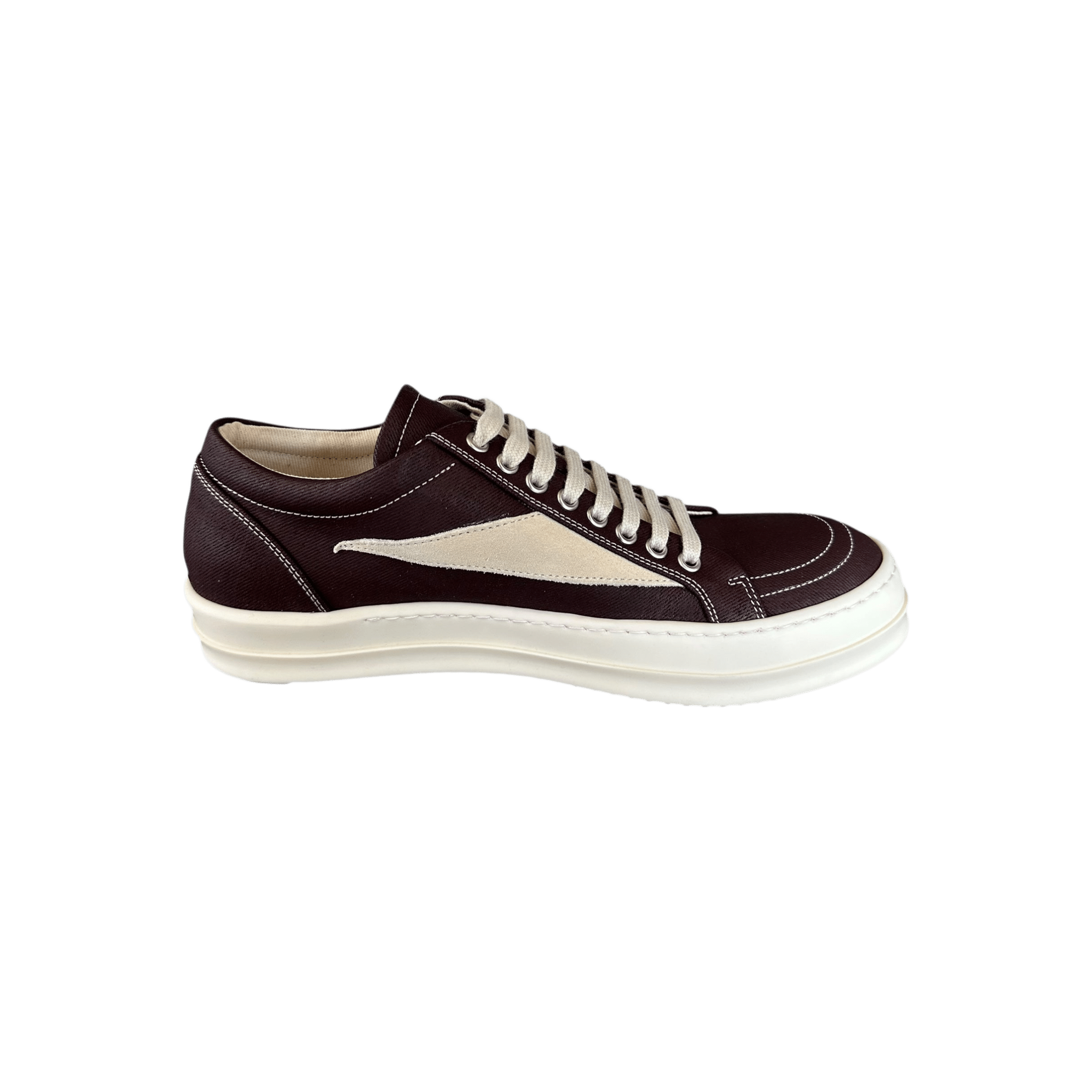 Rick Owens Brown & White Vintage Low Top Sneakers - Morely TrendsRick Owens Type here:)