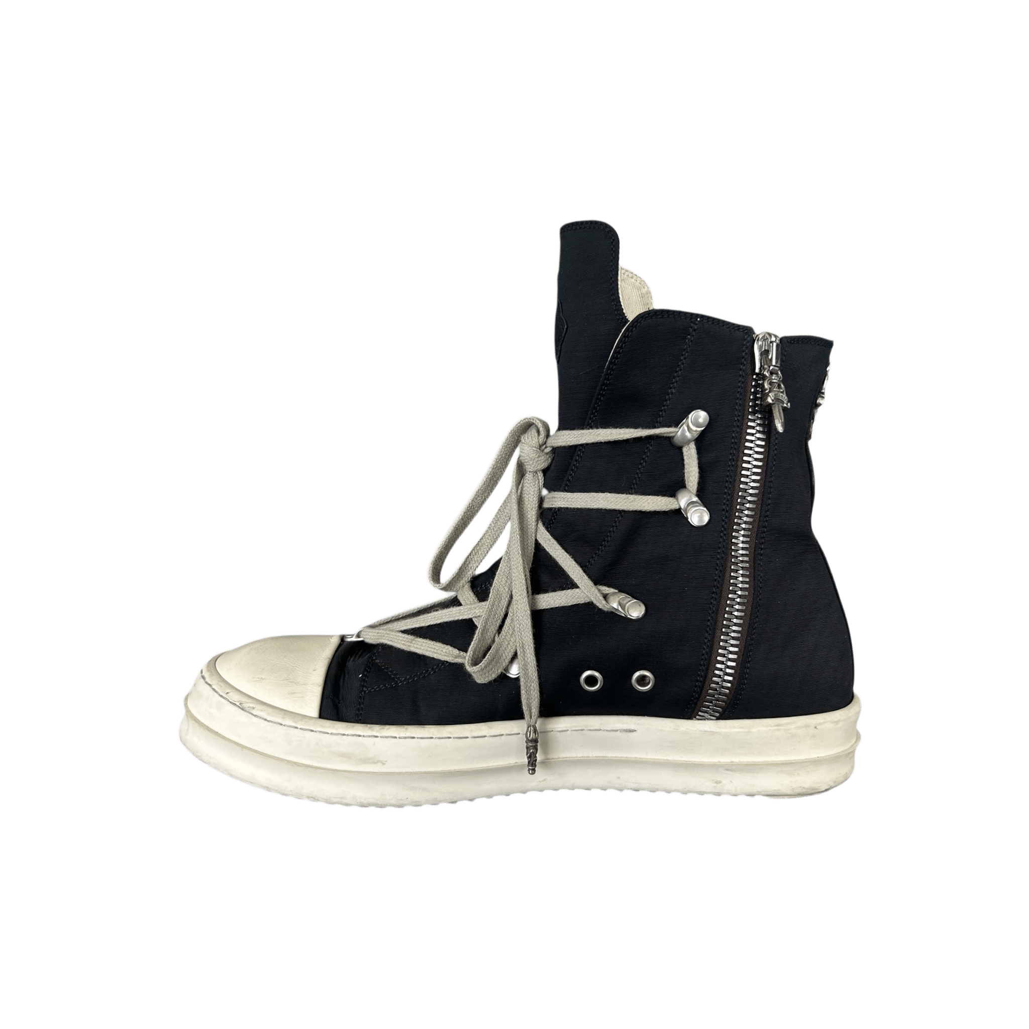 Rick Owens Chrome Hearts Black & White Cross Patch Hexagram Sneakers - Morely TrendsRick Owens Type here:)