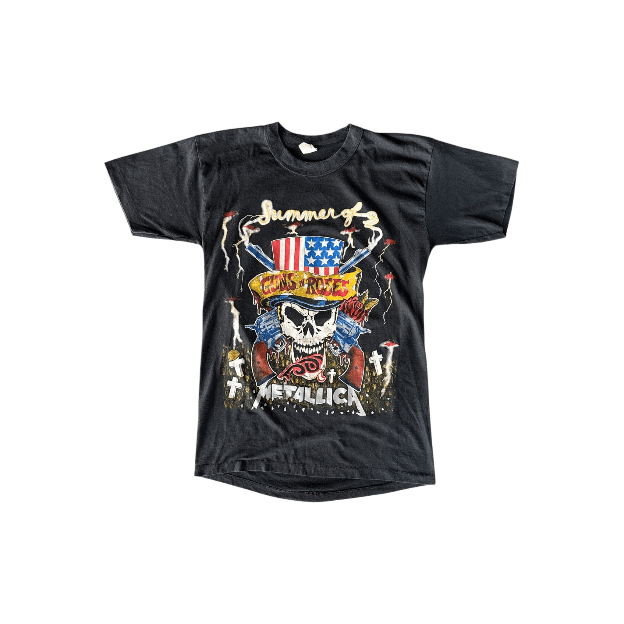 Vintage Black Guns n' Roses x Metallica Faith No More Tour T-Shirt - Morely TrendsVintage Type here:)