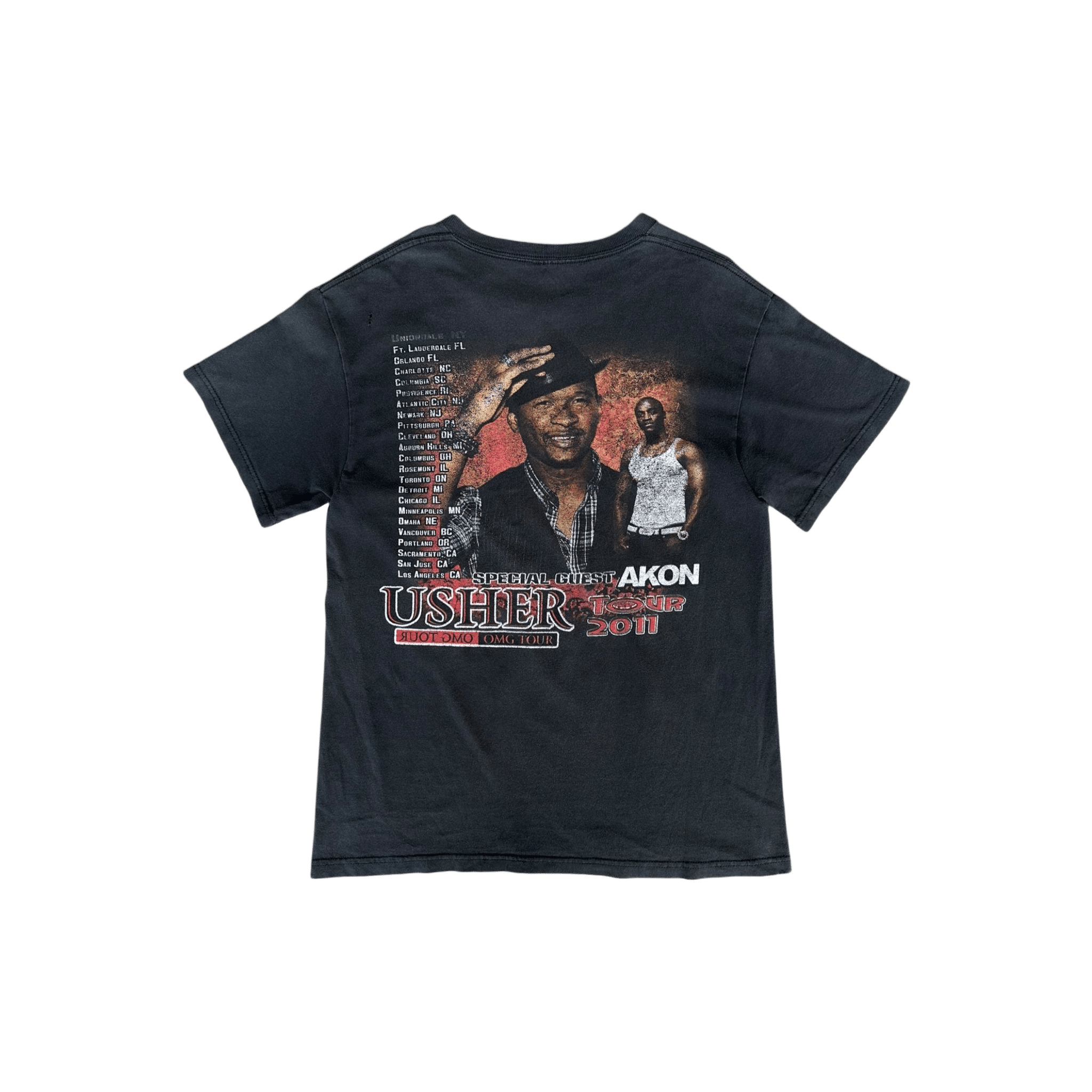 Vintage Black Usher & Akon OMG Tour T-Shirt - Morely TrendsVintage Type here:)