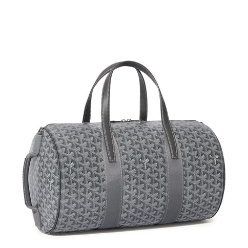 Side view of Goyard Barrel 40 Sports Bag Grey BARREL040TY51CL51P