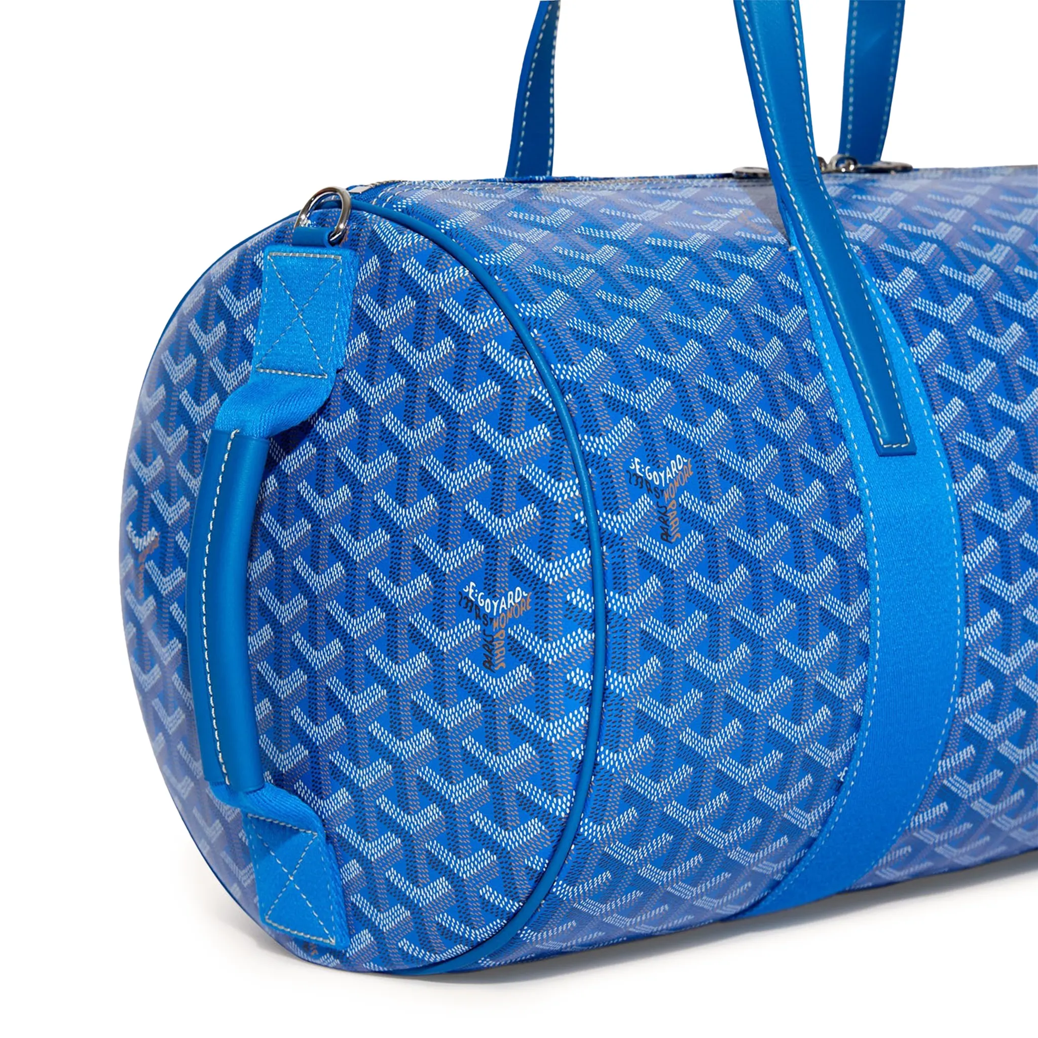 Detail view of Goyard Barrel 40 Sports Bag Sky Blue BARREL040TY10CL10P