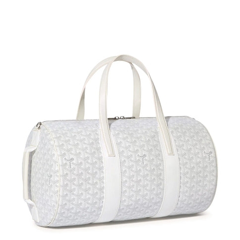 Front view of Goyard Barrel 40 Sports Bag White BARREL040TY50CL50P