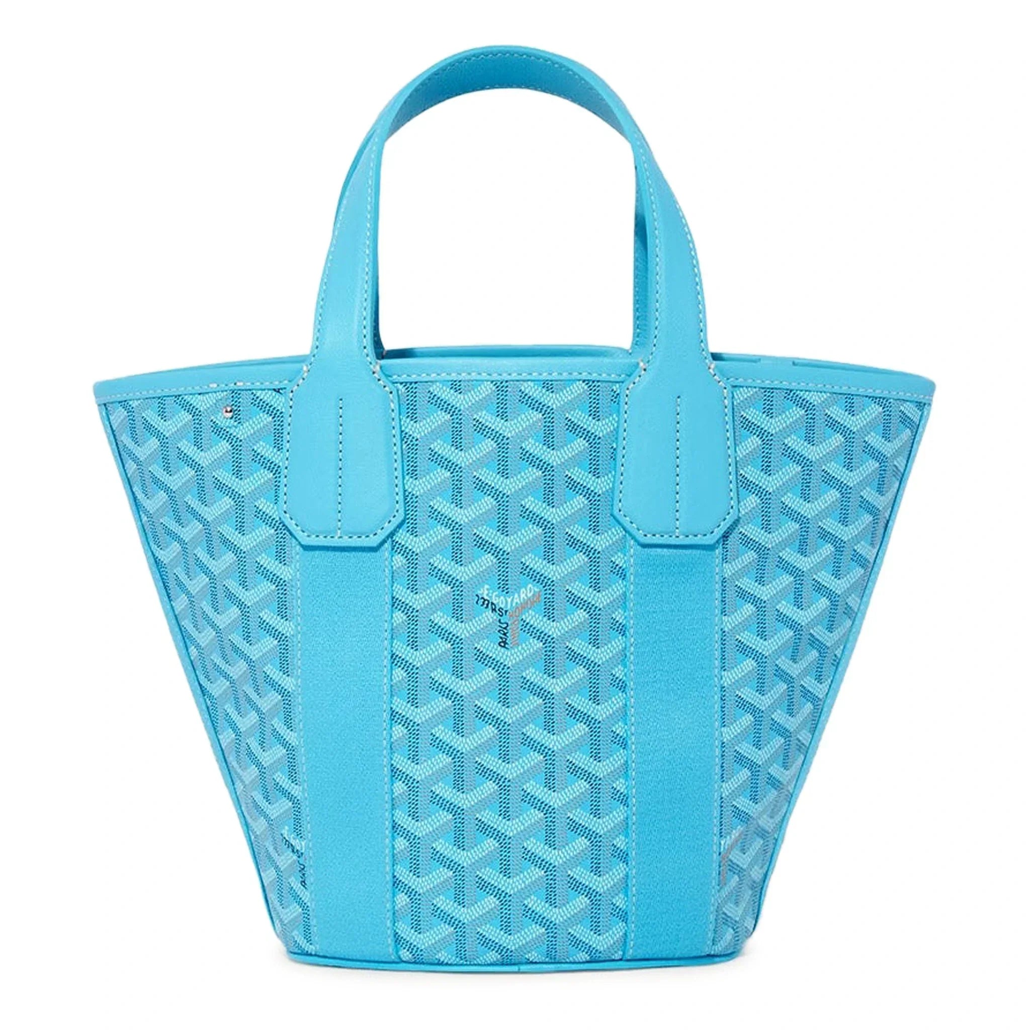 Back view of Goyard Belharra Turquoise PM Tote Bag BELHARPMLTY11CL11P