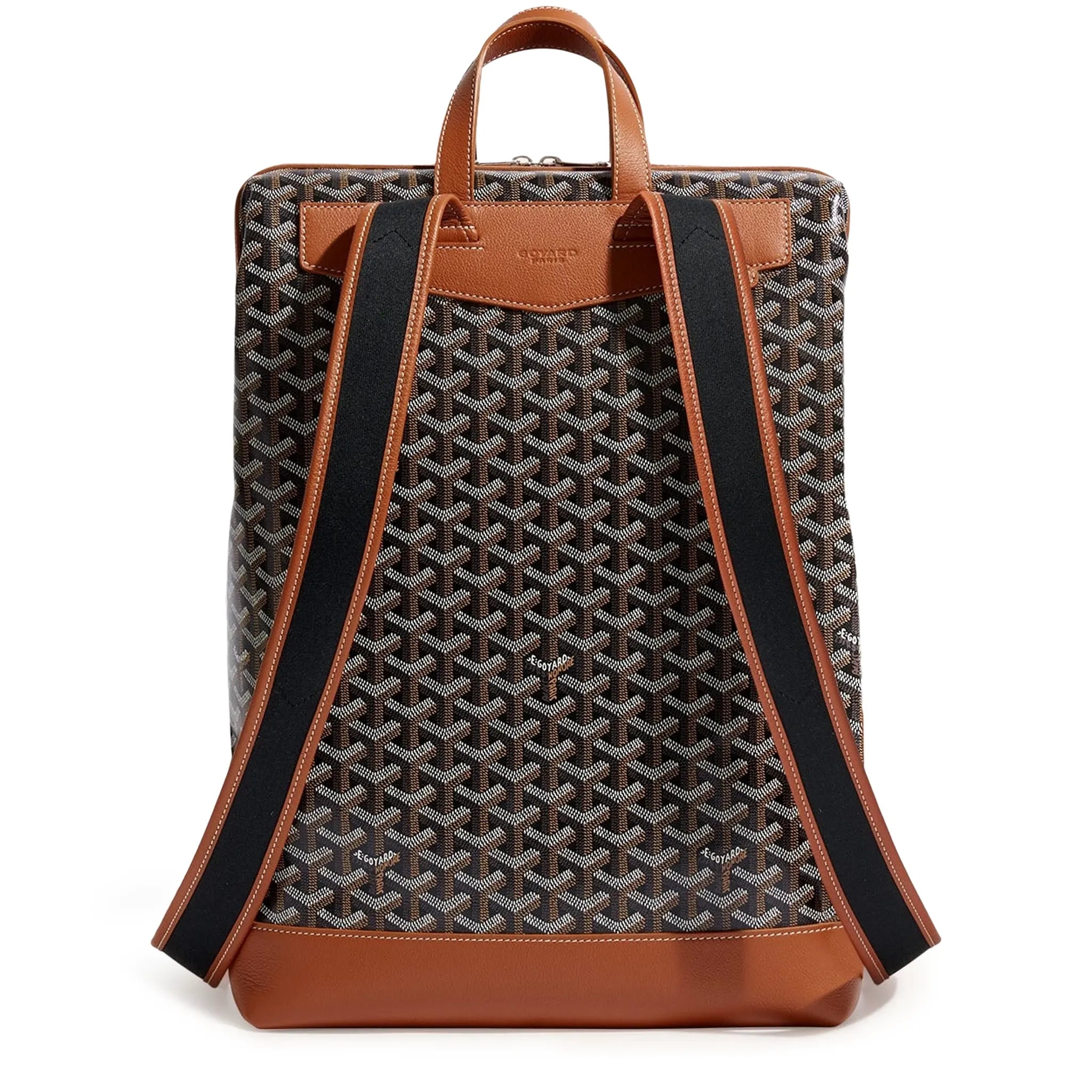 Back view of Goyard Black Tan Cisalpin Backpack CISALPMMLTY01CL03P