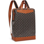 Front side view of Goyard Black Tan Cisalpin Backpack CISALPMMLTY01CL03P