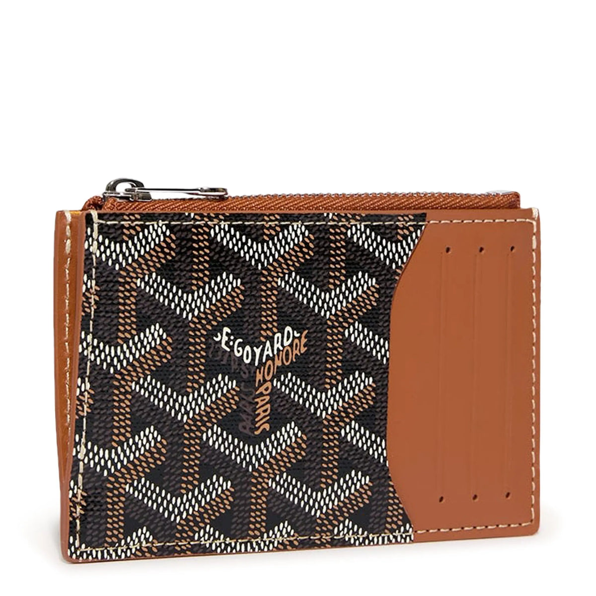 Goyard マネークリップ ブラウン Goyard Bourbon Zipped Black Tan Card Holder – Morely Trends