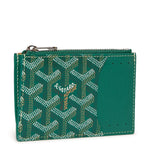 Front view of Goyard Bourbon Zipped Green Card Holder BOURBOPMLTY01CL03P