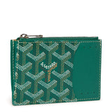 Front view of Goyard Bourbon Zipped Green Card Holder BOURBOPMLTY01CL03P