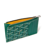 Top view of Goyard Bourbon Zipped Green Card Holder BOURBOPMLTY01CL03P