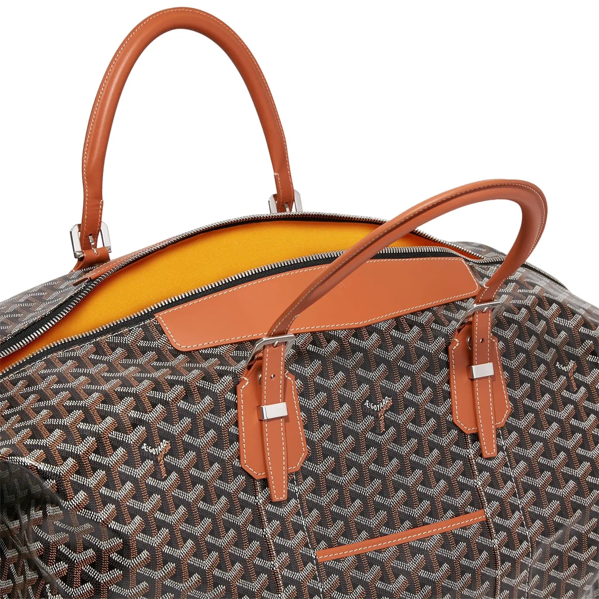 Open Zip view of Goyard Bowling 55 Black Tan Bag BOWLIN055TY01CL03P