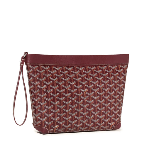 Front view of Goyard Conti Burgundy Pouch  CONTIPPMLTY33CL33P