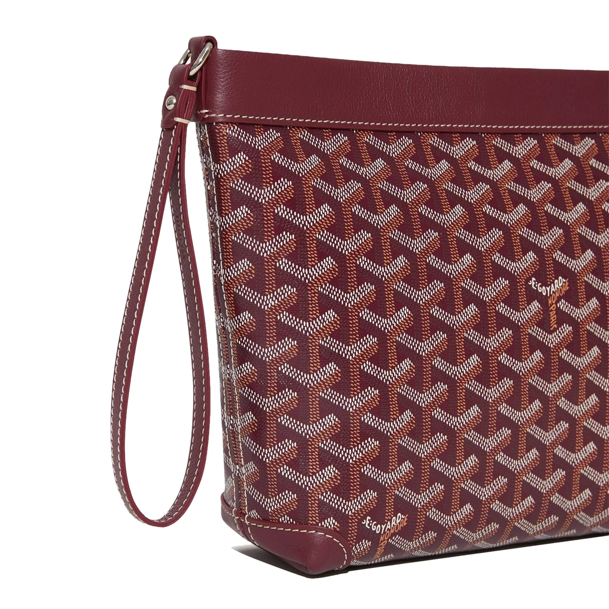 Side view of Goyard Conti Burgundy Pouch  CONTIPPMLTY33CL33P