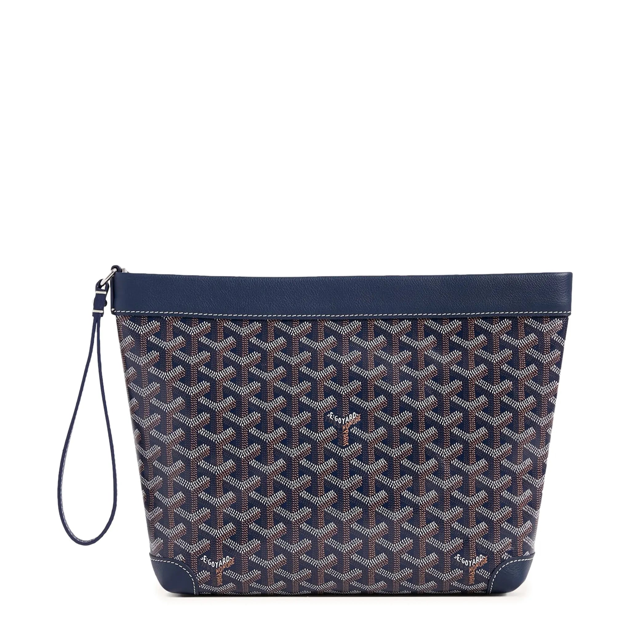 Front view of Goyard Conti Navy Blue Pouch CONTIPPMLTY12CL12P