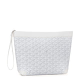 Front view of Goyard Conti White Pouch CONTIPPMLTY50CL50P