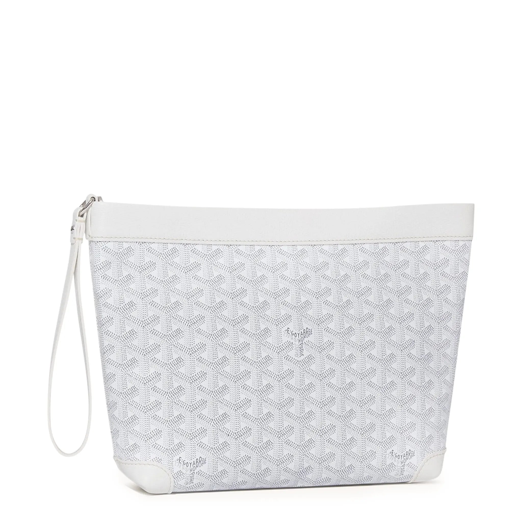 Front view of Goyard Conti White Pouch CONTIPPMLTY50CL50P